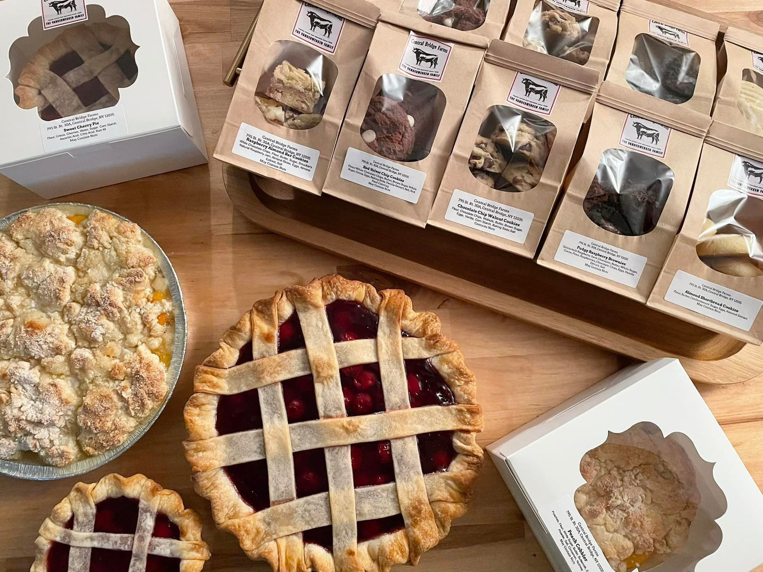 Central Bridge Farms baked goods: Pies and cookies